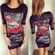 Load image into Gallery viewer, Sweet Cute Kawaii Cartoon Dresses Women Sexy Slim Bodycon Party Dress Female Casual Camo Print Mini Summer Dress Vestidos Femme