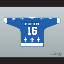 Load image into Gallery viewer, Sylvain Rocheleau 16 Le National de Québec Blue Hockey Jersey- Lance et compte (He Shoots, He Scores)