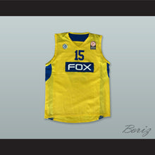 Load image into Gallery viewer, Sylven Landesberg 15 Maccabi Tel Aviv Israel BC Yellow Basketball Jersey