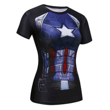 Load image into Gallery viewer, T-Shirt Captain America Civil War Tee 3D Printed T-shirts Women Marvel Avengers Short Sleeve Fitness Clothing dropship