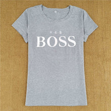 Load image into Gallery viewer, T Shirt Women 2019 New Summer Fashion Boss Letter Printed Round Neck Fashion Tee Shirts Short Sleeve Cotton T Shirt for Women