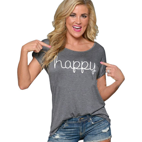 T shirt women 2019 vintage arrival friends happy letter print T-shirt summer tshirt cheap cloth vestidos ropa mujer T009