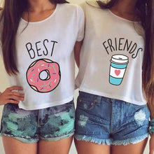 Load image into Gallery viewer, T shirt women tops 2020 summer digital o neck best friends letter printing T-shirt Europe femal tshirt vestidos ropa mujer T016