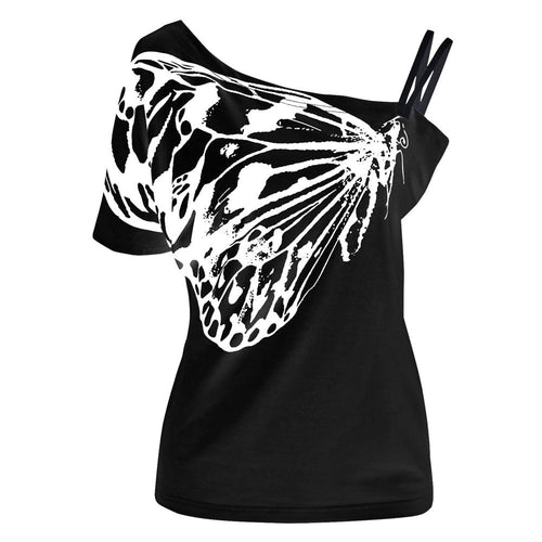 T shirt women tshirt new arrival fashion animal Print T-Shirt Off Shoulder Strapless summer style cheap vestidos ropa mujer T024