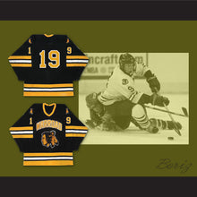 Load image into Gallery viewer, T.J. Oshie 19 Warroad Warriors High School Black Hockey Jersey 1