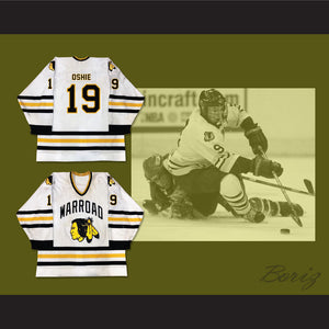 T.J. Oshie 19 Warroad Warriors High School White Hockey Jersey 2