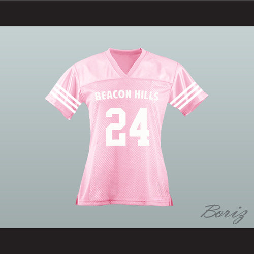 Stiles Stilinski 24 Beacon Hills Cyclones Pink Lacrosse Jersey Teen Wolf