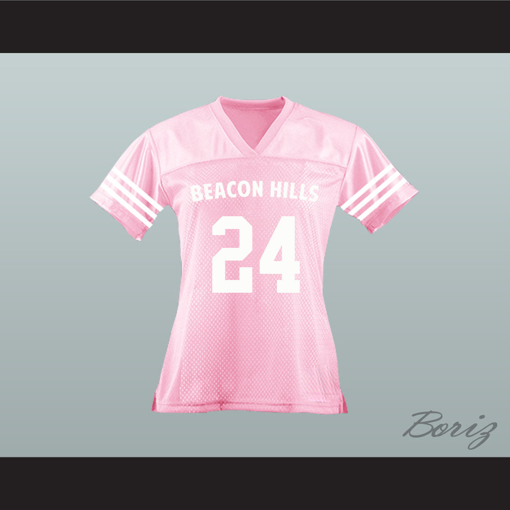 Stiles Stilinski 24 Beacon Hills Cyclones Pink Lacrosse Jersey Teen Wolf