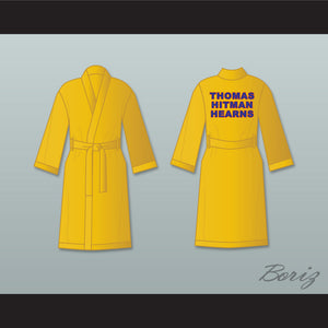 Thomas 'Hitman' Hearns Gold Satin Full Boxing Robe