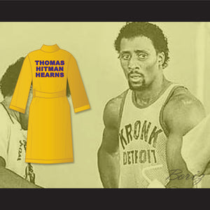 Thomas 'Hitman' Hearns Gold Satin Full Boxing Robe