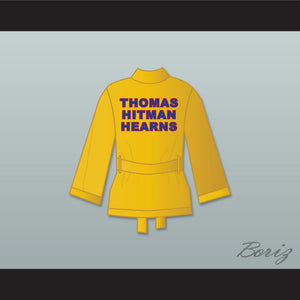 Thomas 'Hitman' Hearns Gold Satin Half Boxing Robe