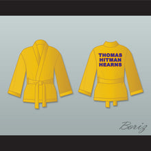 Load image into Gallery viewer, Thomas &#39;Hitman&#39; Hearns Gold Satin Half Boxing Robe