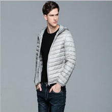 Load image into Gallery viewer, TIAN QIONG Brand Autumn Winter Light Down Jacket Men's Fashion Hooded Short Large Ultra-thin Lightweight Youth Slim Coat 4XL