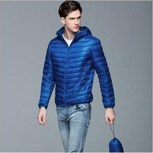 Load image into Gallery viewer, TIAN QIONG Brand Autumn Winter Light Down Jacket Men's Fashion Hooded Short Large Ultra-thin Lightweight Youth Slim Coat 4XL