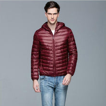 Load image into Gallery viewer, TIAN QIONG Brand Autumn Winter Light Down Jacket Men's Fashion Hooded Short Large Ultra-thin Lightweight Youth Slim Coat 4XL