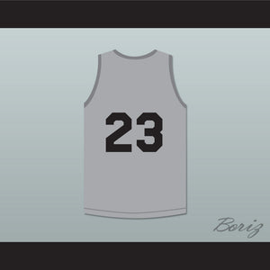 Gray Tournament Shoot Out Basketball Jersey Above The Rim