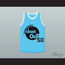 Load image into Gallery viewer, Light Blue Tournament Shoot Out Basketball Jersey Above The Rim