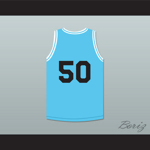 Light Blue Tournament Shoot Out Basketball Jersey Above The Rim