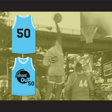 Load image into Gallery viewer, Light Blue Tournament Shoot Out Basketball Jersey Above The Rim