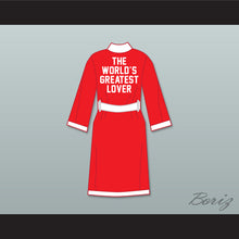 Load image into Gallery viewer, The World&#39;s Greatest Lover Red Satin Full Boxing Robe