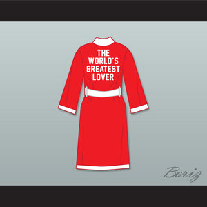 The World's Greatest Lover Red Satin Full Boxing Robe