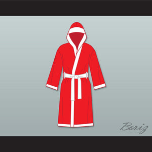 The World's Greatest Lover Red Satin Full Boxing Robe with Hood