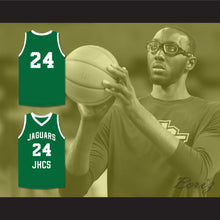 Load image into Gallery viewer, Tacko Fall 24 Jamie&#39;s House Charter School Jaguars Green Basketball Jersey