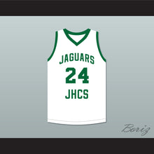 Load image into Gallery viewer, Tacko Fall 24 Jamie&#39;s House Charter School Jaguars White Basketball Jersey