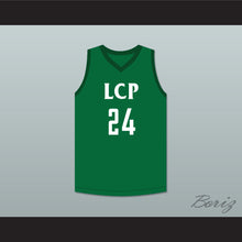 Load image into Gallery viewer, Tacko Fall 24 Liberty Christian Prep Lions Green Basketball Jersey