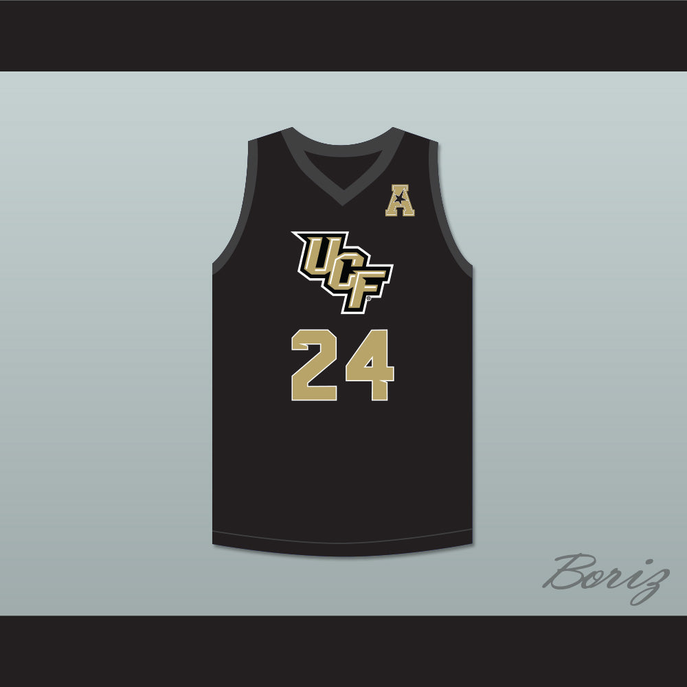 Tacko Fall 24 UCF Knights Black Basketball Jersey with Patch