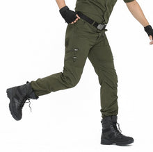 Load image into Gallery viewer, Tactical Pants Army Male Camo Jogger Plus Size Cotton Trousers Many Pocket Zip Military Style Camouflage Black Men's Cargo Pants
