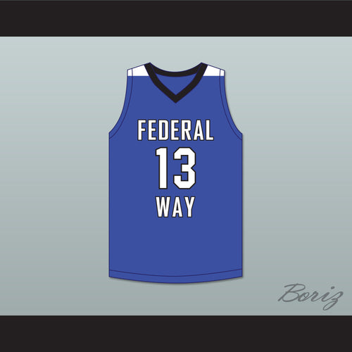Tari Eason 13 Federal Way High School Eagles Blue Basketball Jersey 1