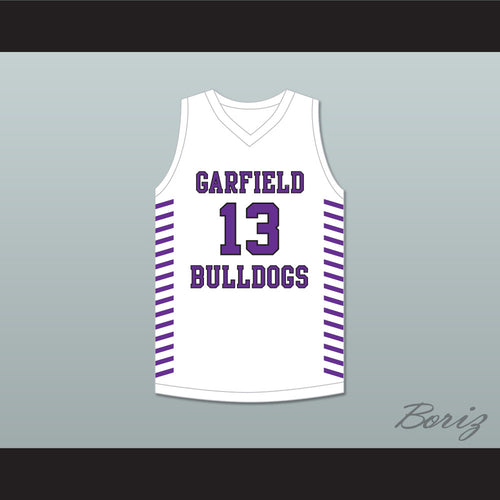 Tari Eason 13 Garfield High School Bulldogs White Basketball Jersey 1