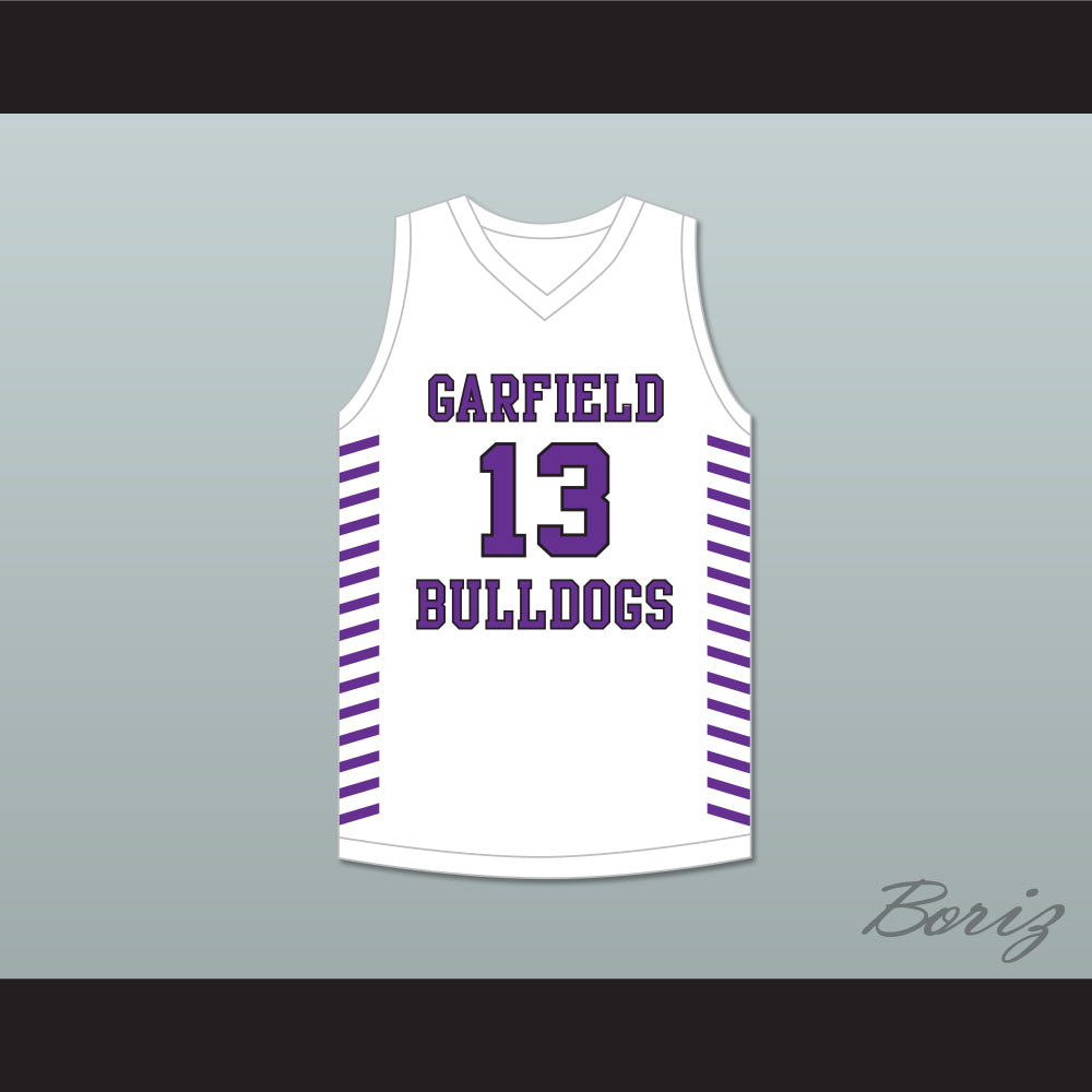 Tari Eason 13 Garfield High School Bulldogs White Basketball Jersey 1