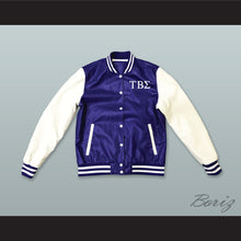 Load image into Gallery viewer, Tau Beta Sigma Sorority Blue and White Lab Leather Varsity Letterman Jacket