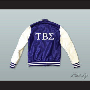Tau Beta Sigma Sorority Blue and White Lab Leather Varsity Letterman Jacket