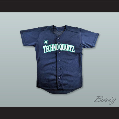 Techno Quartz 3 Navy Blue Button Down Baseball Jersey