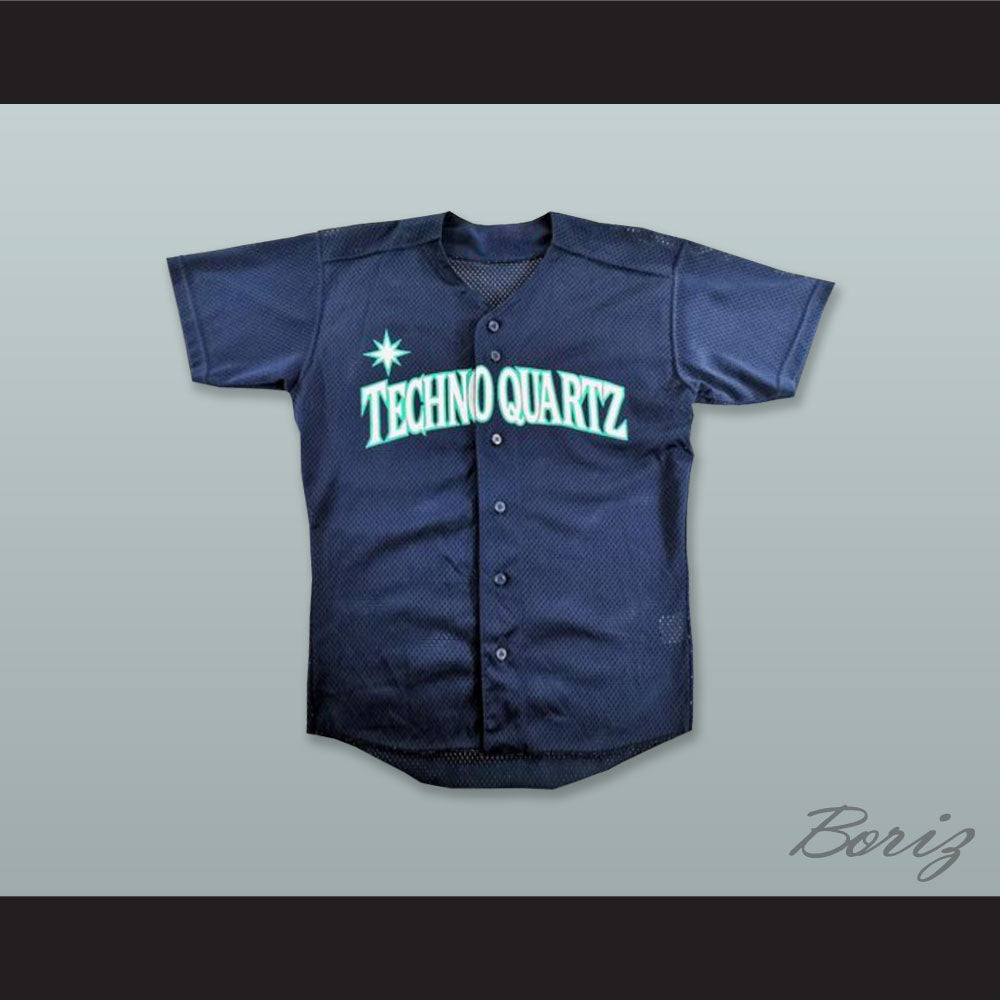 Techno Quartz 3 Navy Blue Button Down Baseball Jersey