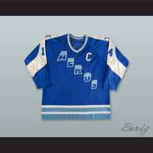 Load image into Gallery viewer, Ted Taylor 14 WHA Houston Aeros Blue Hockey Jersey