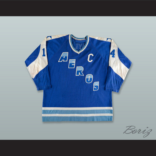 Ted Taylor 14 WHA Houston Aeros Blue Hockey Jersey