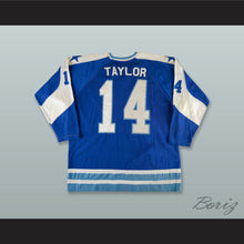 Load image into Gallery viewer, Ted Taylor 14 WHA Houston Aeros Blue Hockey Jersey