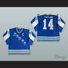 Load image into Gallery viewer, Ted Taylor 14 WHA Houston Aeros Blue Hockey Jersey