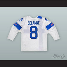 Load image into Gallery viewer, Teemu Selanne 8 Finland National Team White Hockey Jersey