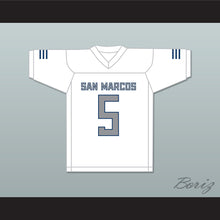 Load image into Gallery viewer, Terrell Burgess 5 San Marcos High School Knights White Football Jersey 1