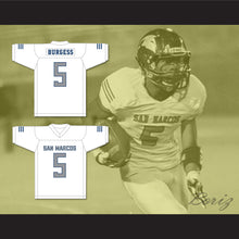 Load image into Gallery viewer, Terrell Burgess 5 San Marcos High School Knights White Football Jersey 1