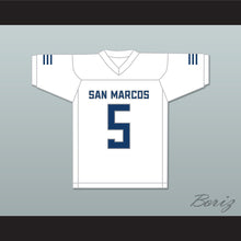 Load image into Gallery viewer, Terrell Burgess 5 San Marcos High School Knights White Football Jersey 2