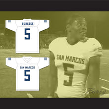 Load image into Gallery viewer, Terrell Burgess 5 San Marcos High School Knights White Football Jersey 2