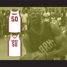 Load image into Gallery viewer, Terrell Owens 50 Benjamin Russell High School Wildcats White Basketball Jersey
