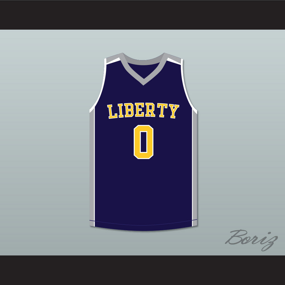 Terron Forte 0 Liberty High School Dark Blue Basketball Jersey Amateur