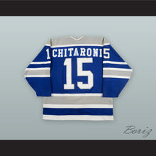 Load image into Gallery viewer, Terry Chitaroni 15 Sudbury Wolves Blue Hockey Jersey